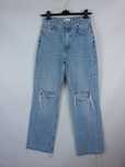 Zara szerokie spodnie jeans dziury / 38