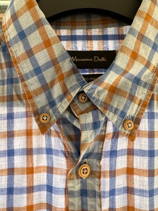 Męska letnia koszula w kratkę Massimo Dutti r. M