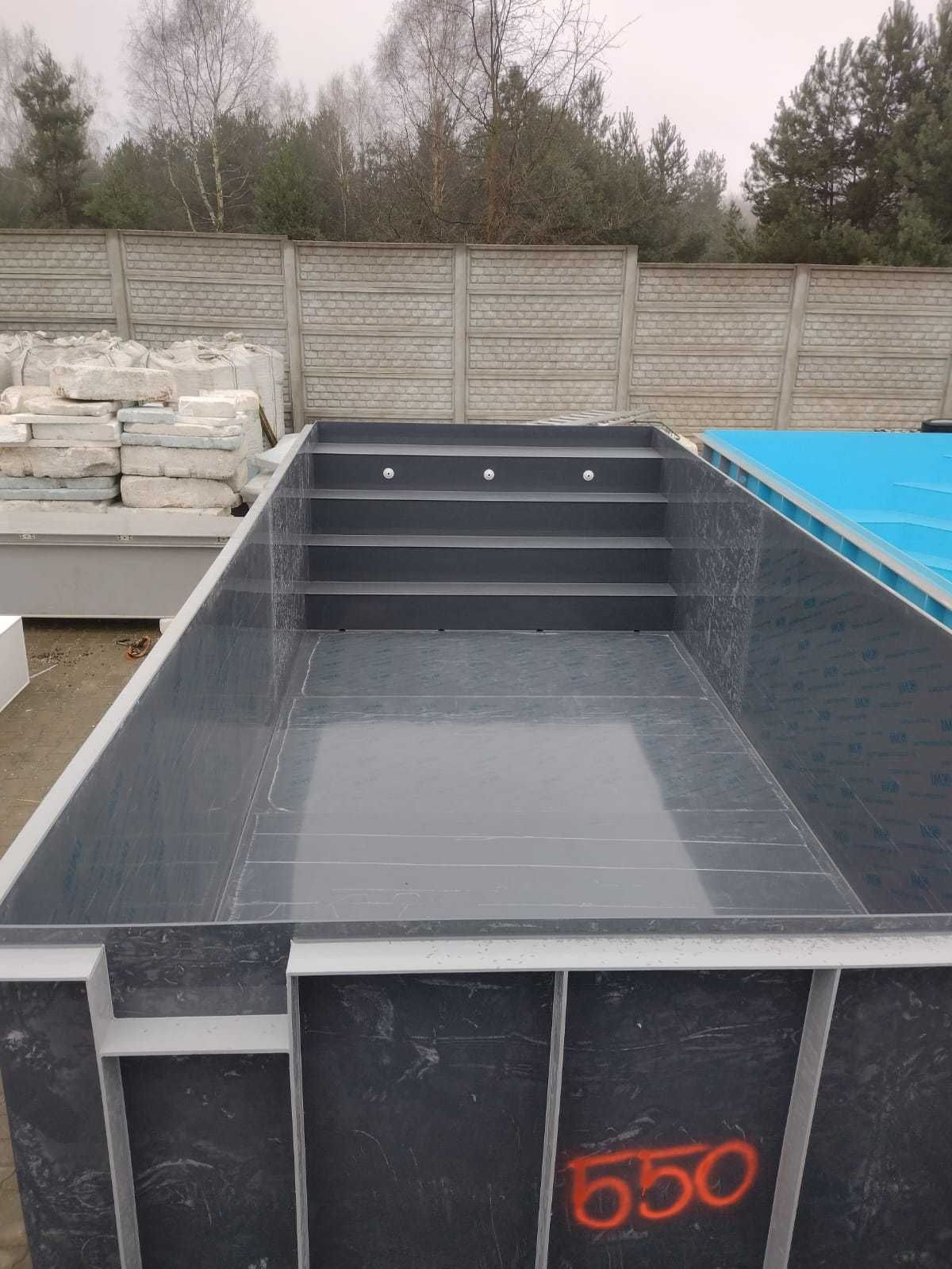 Basen POLIPROPYLENOWY - antracytowy - 7x3x1,5m - marki Bestpools