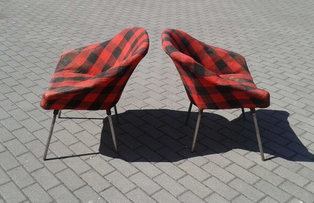 Fotel muszelka PRL Ewa  design lata 60 70 vintage loft