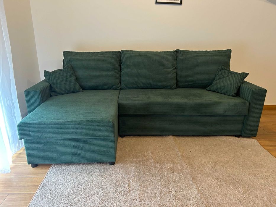 Narożnik z Funkcją Spania Neo 6 kolorów Sztruks WYSYŁKA CAŁA POLSKA