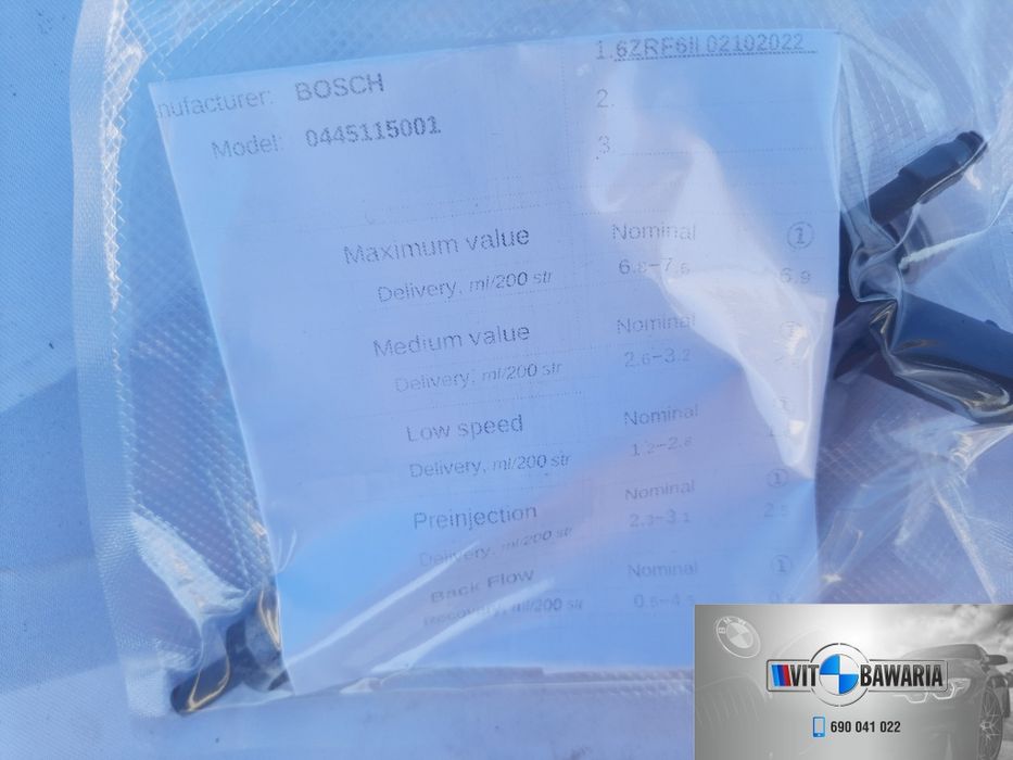 Wtryski piezo BMW E60 E90 2.0D N74D20 177 KM