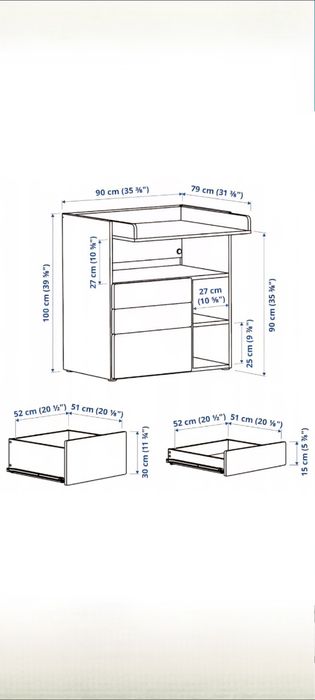 IKEA SMASTAD przewijak komoda szuflady