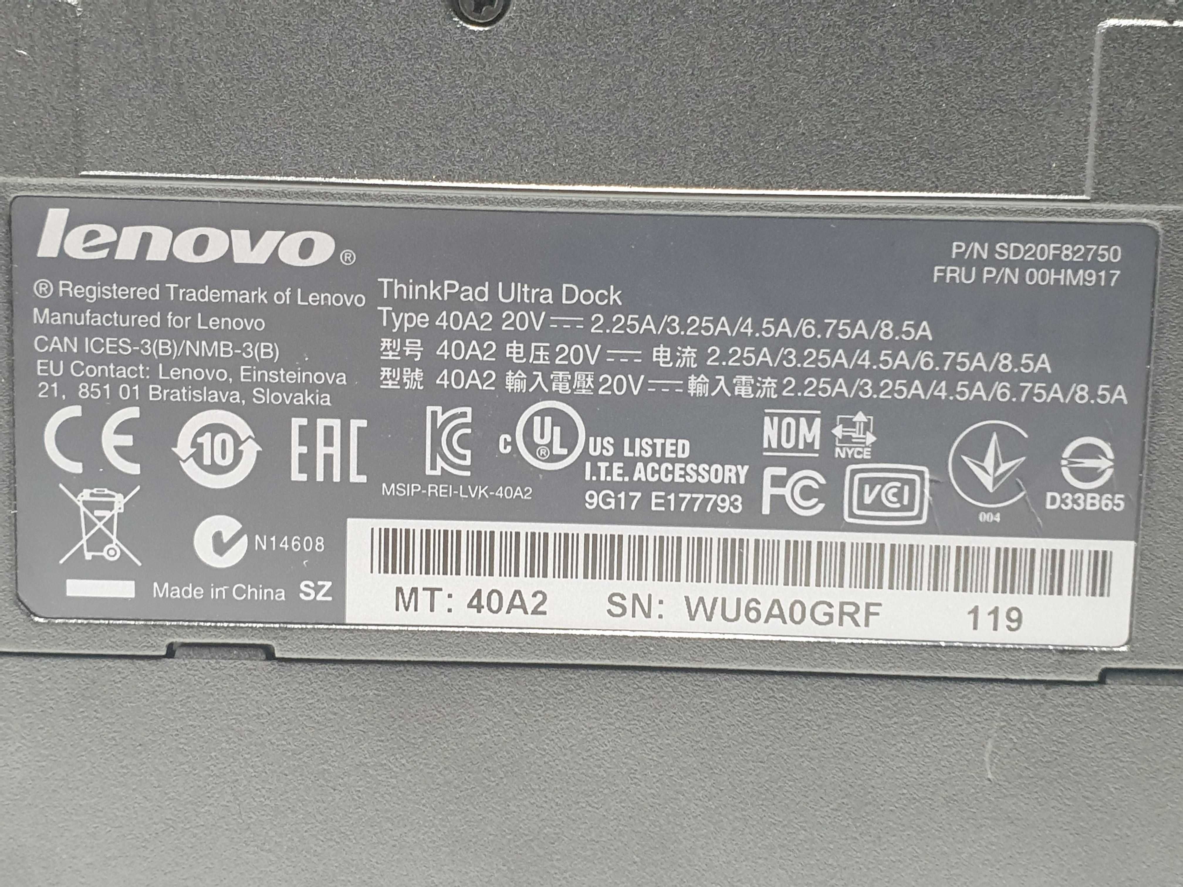 Lenovo ThinkPad UltraDock 40A2 SD20F82750