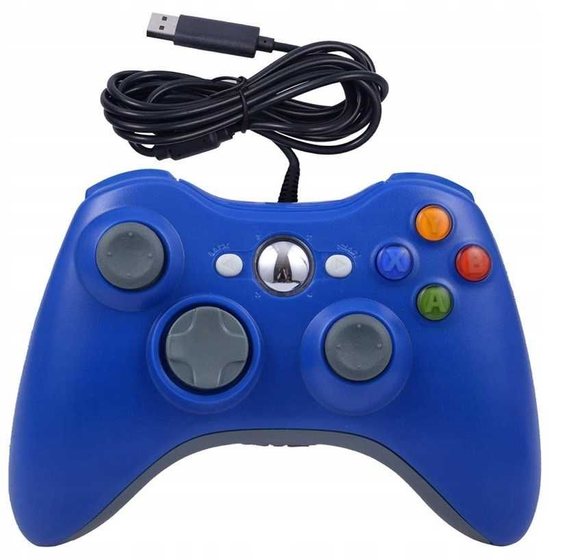 Pad PC XBOX 360 przewodowy kontroler USB Blue * Dobrej jakości joypad