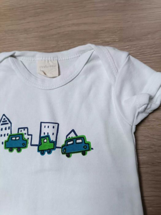 Body krótki rękaw x2 zielone białe samochody 'H&M' 'Little one' 56