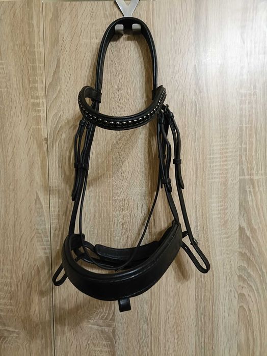 Ogłowie XFULL czarne ozdobny naczółek