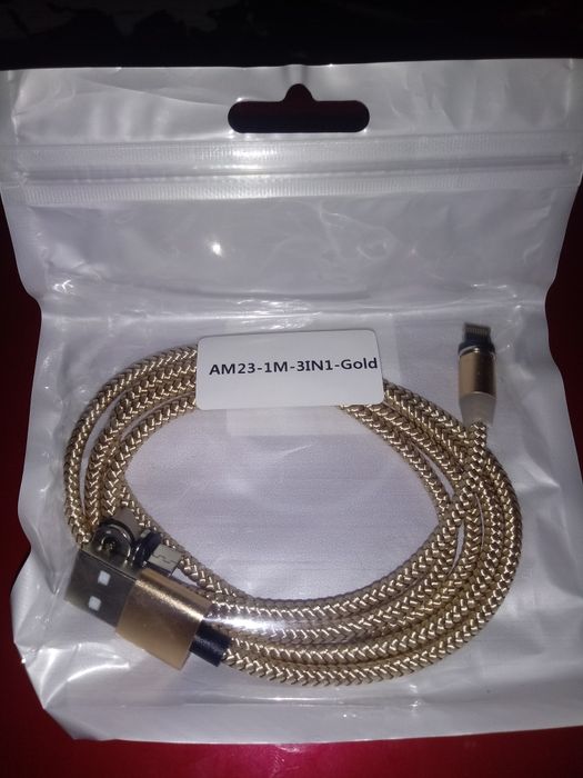 Kabel magnetyczny 3w1 2.4A USB MICRO IPHONE TYP-C