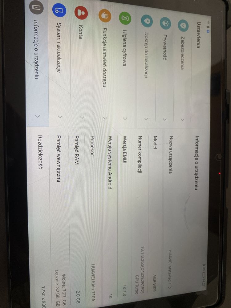 Tablet Huawei Matepad T AGR-W09 z etui