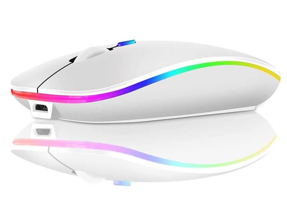 Mysz optyczna bezprzewodowa slim 2,4 ghz bluetooth do laptopa PC biała