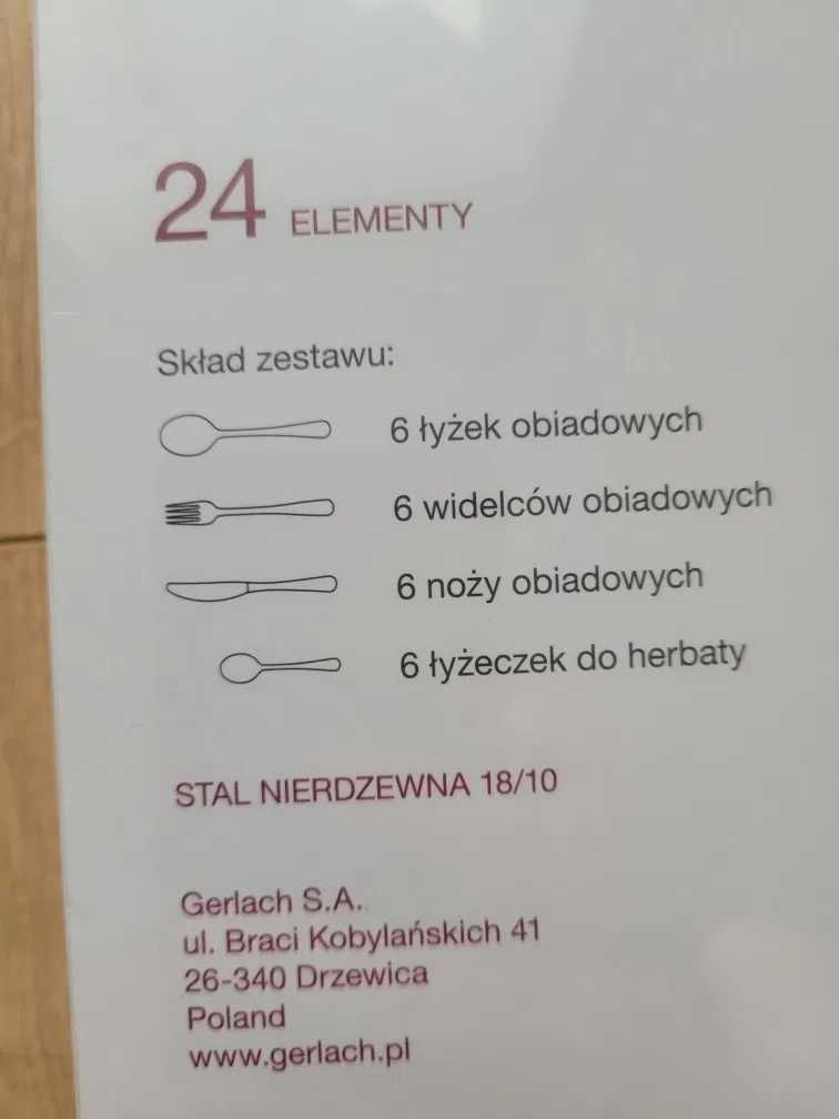 NOWY komplet sztućców Gerlach Flow zestaw sztućce 24 szt. 24 elementy