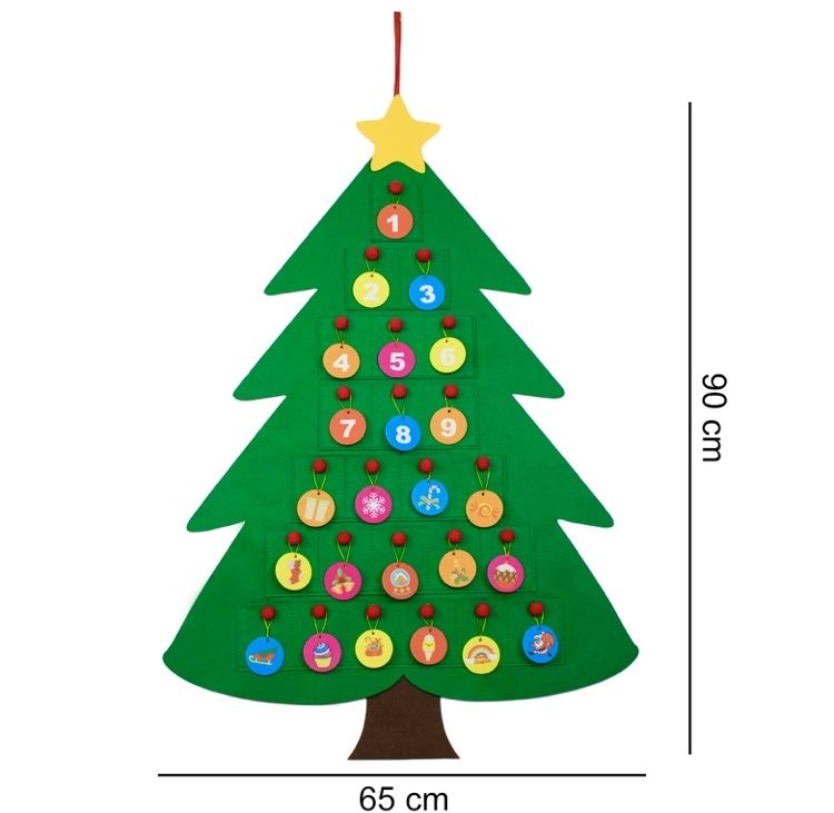 Kalendarz Adwentowy Choinka Filcowa Dla Dzieci *okazja*