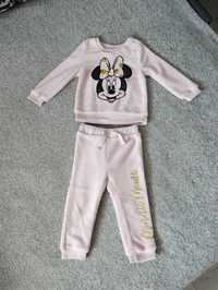 Dziewczęcy ciepły komplet dresowy bluza + spodnie Disney Baby roz. 86