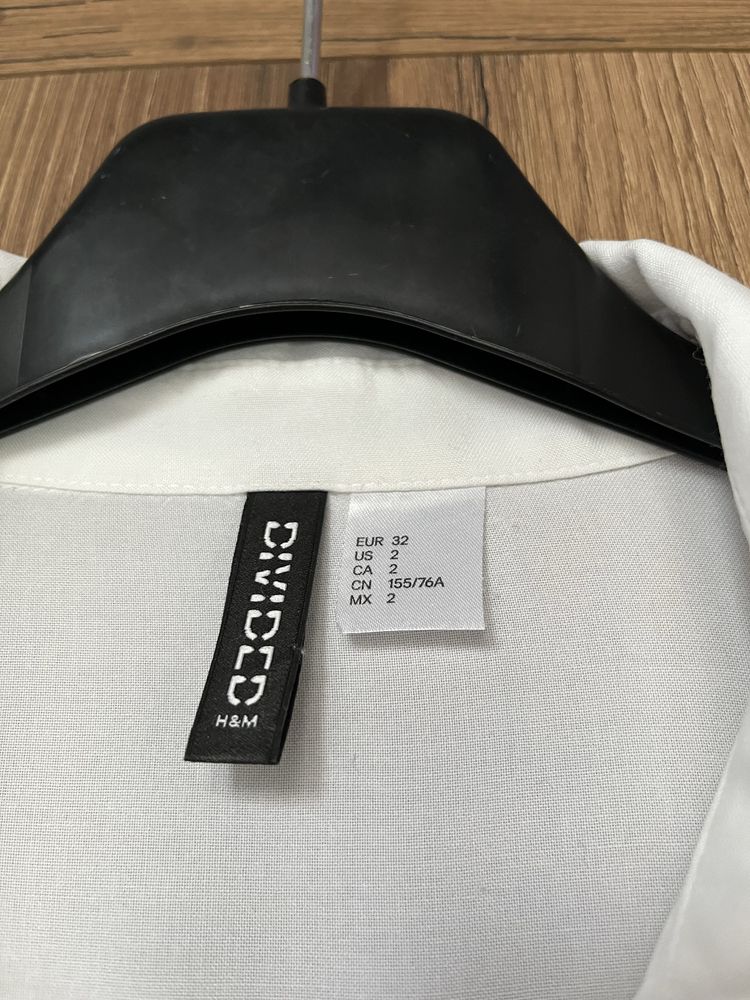 Biała koszula damska oversize H&M 32/34
