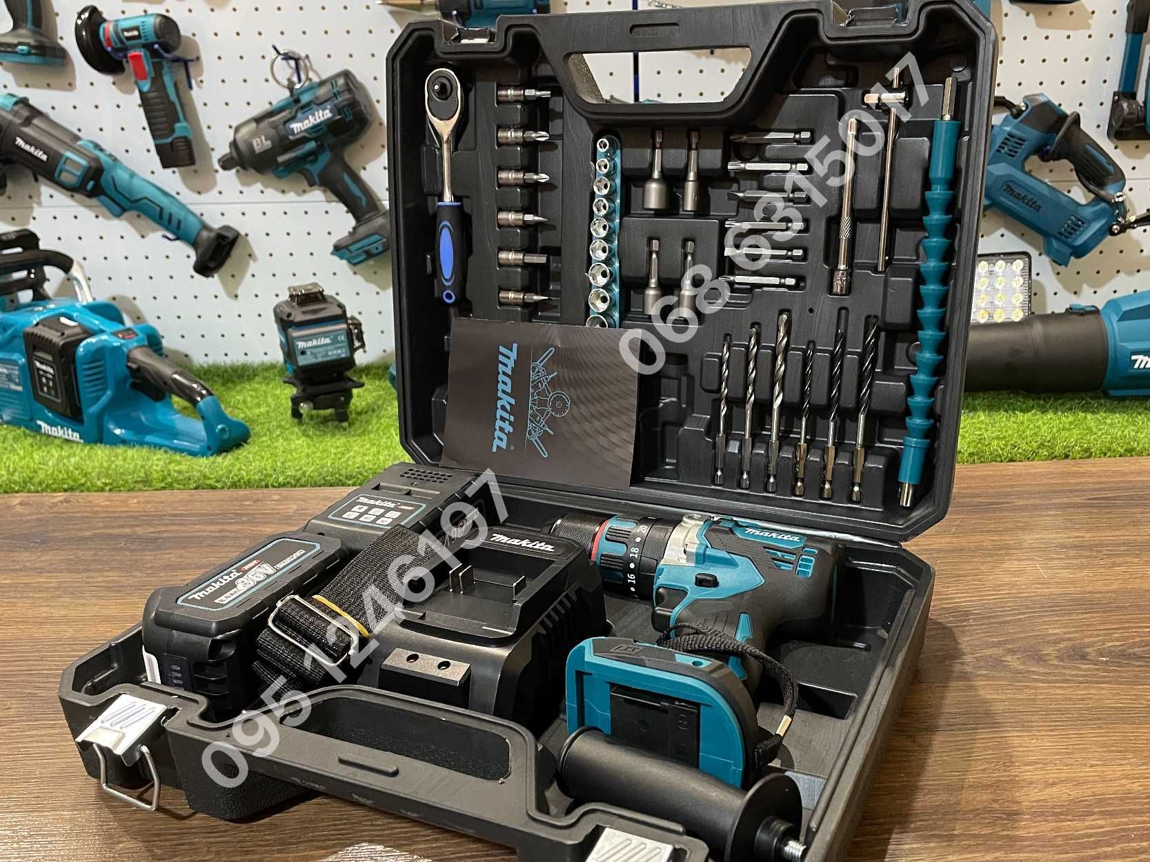 Шуруповерт акумуляторный  Makita DHP 485 шурупокрут набор инструментов