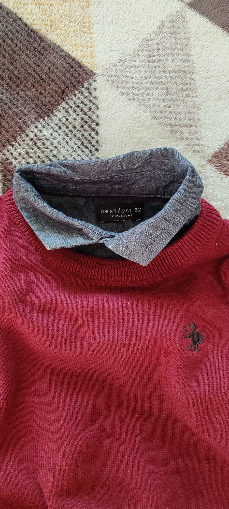 Sweterek z kołnierzem koszula elegancka 62/68 next