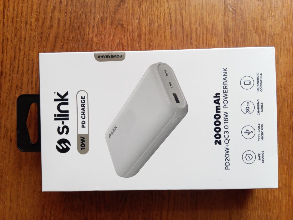 Повербанк S-Link G205 20000 mAh 20W PD/QC 3.0 White