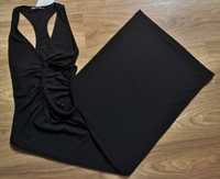 Sukienka maxi długa czarna z wycięciem roz. XS