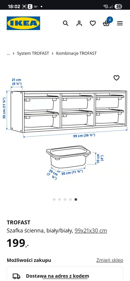 Szafka ścienna trofast Ikea