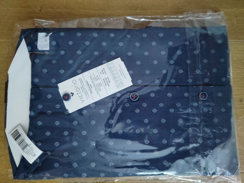 Nowa koszula święta Boże Narodzenie XL granatowa