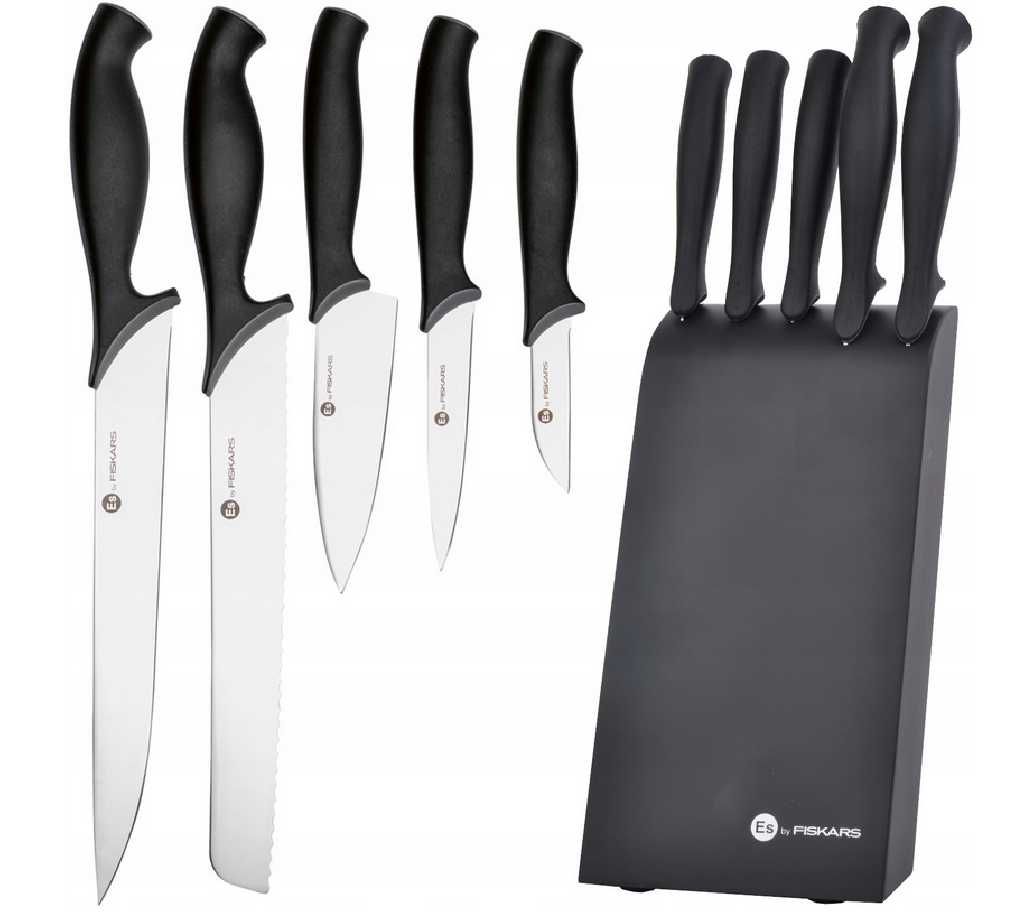 Fiskars Essential zestaw 5 noży w bloku (sklep 245zł)