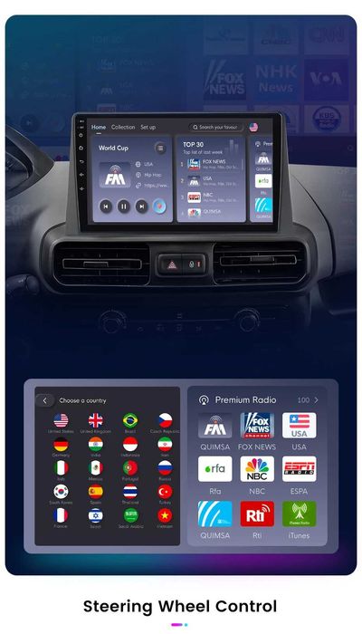 Rádio android Citroen Berlingo Peugeot Partner Opel Combo 2019-25 NOVO