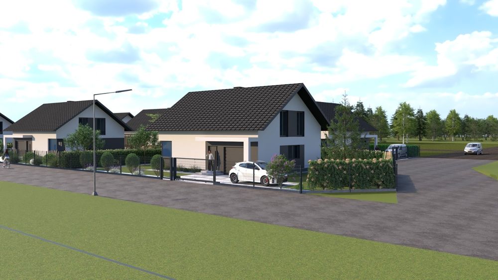 Osiedle domów jednorodzinnych na obrzeżach miasta