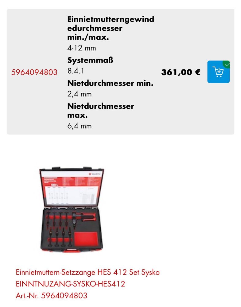 Alicates de rebite manual Sortiment HES 412
