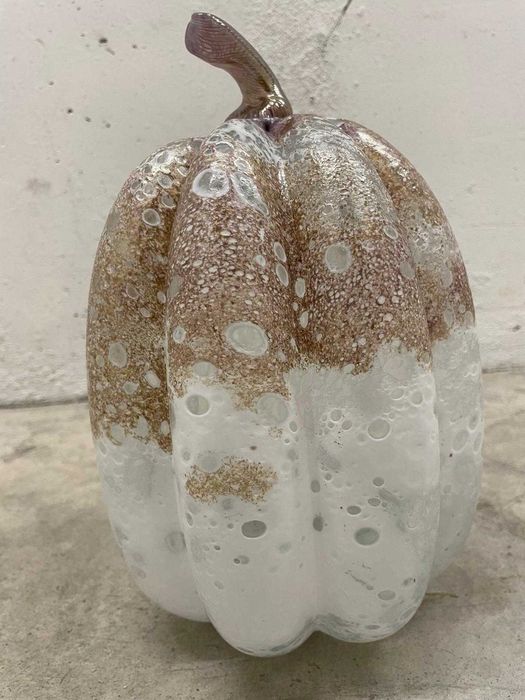 Peça decorativa em vidro forma de abóbora