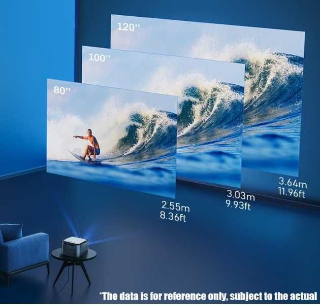 Projektor Bluetooth 4K Full HD 1080p 18000 lumenów