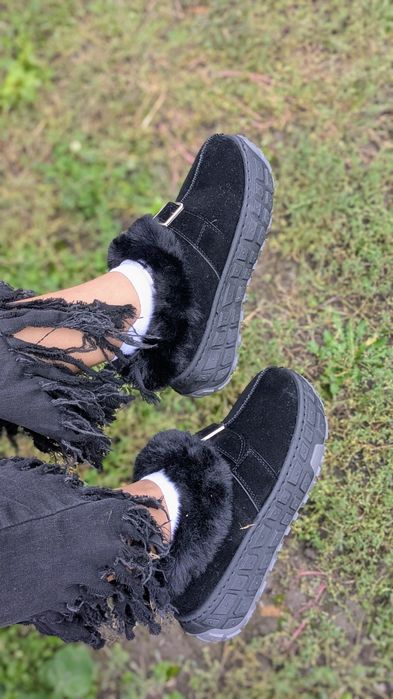 Уги  на платформі  лофери утеплені  чорні на платформі 36,37,39,40