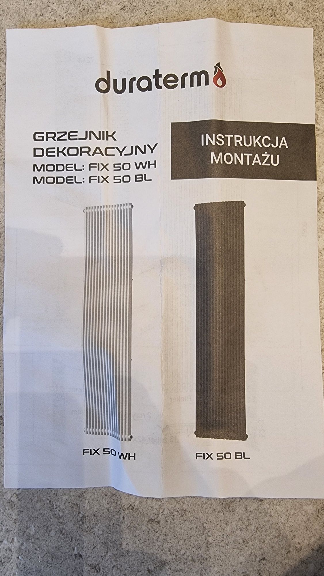 Wieszak uchwyt mocowanie grzejnika duraterm fix 50