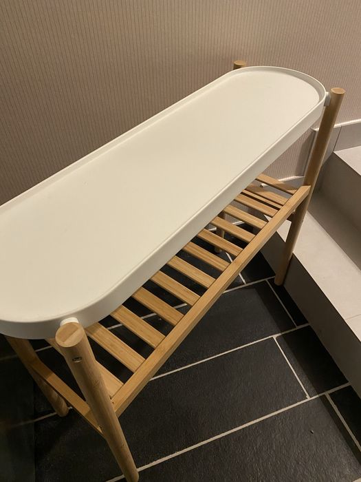 SATSUMAS Stojak na doniczkę, bambus/biały, 70 cm