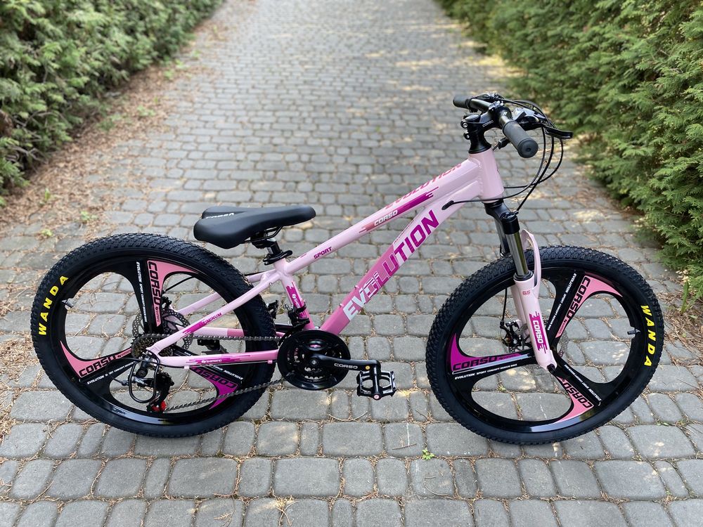 Алюмінієвий велосипед Corso Evolution 24 Pink на литих дисках