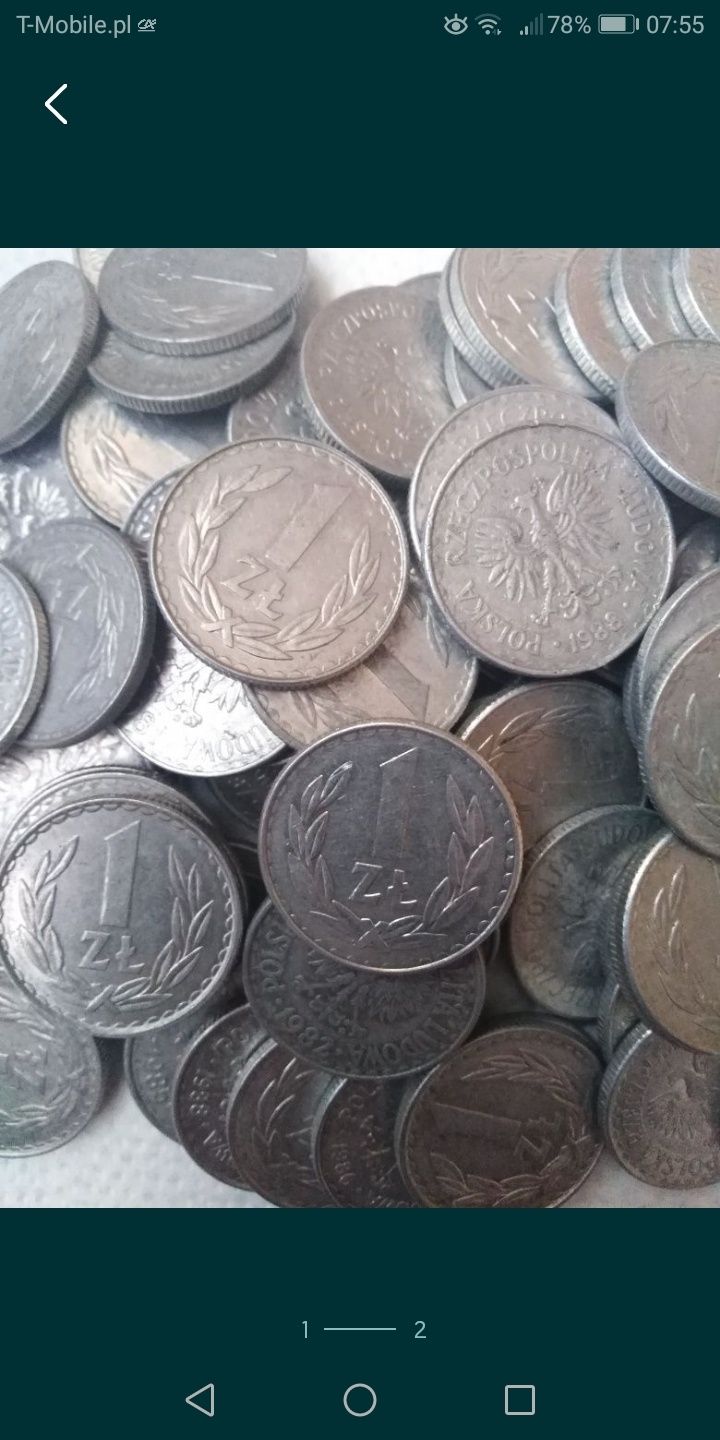 Tanio sprzedam 100 monet 1zł Jaruzelskiego.