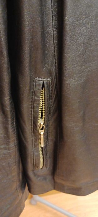 Casaco de couro genuíno Preto