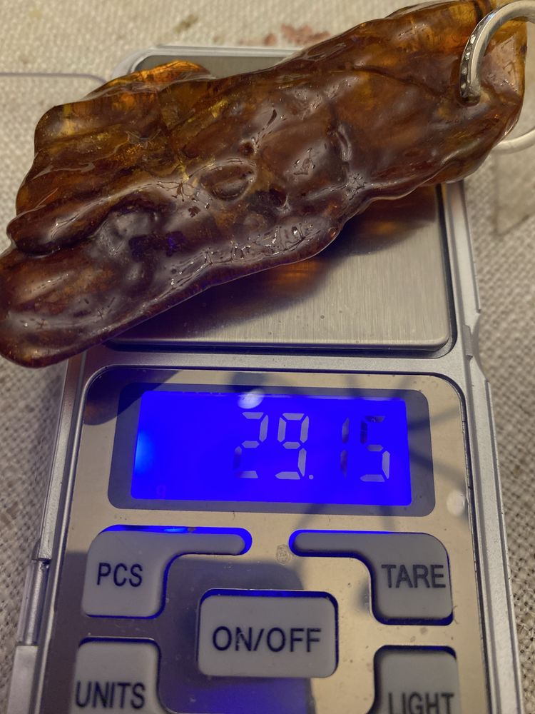 Wielki wisior bursztyn naturalny srebro 925 10 cm