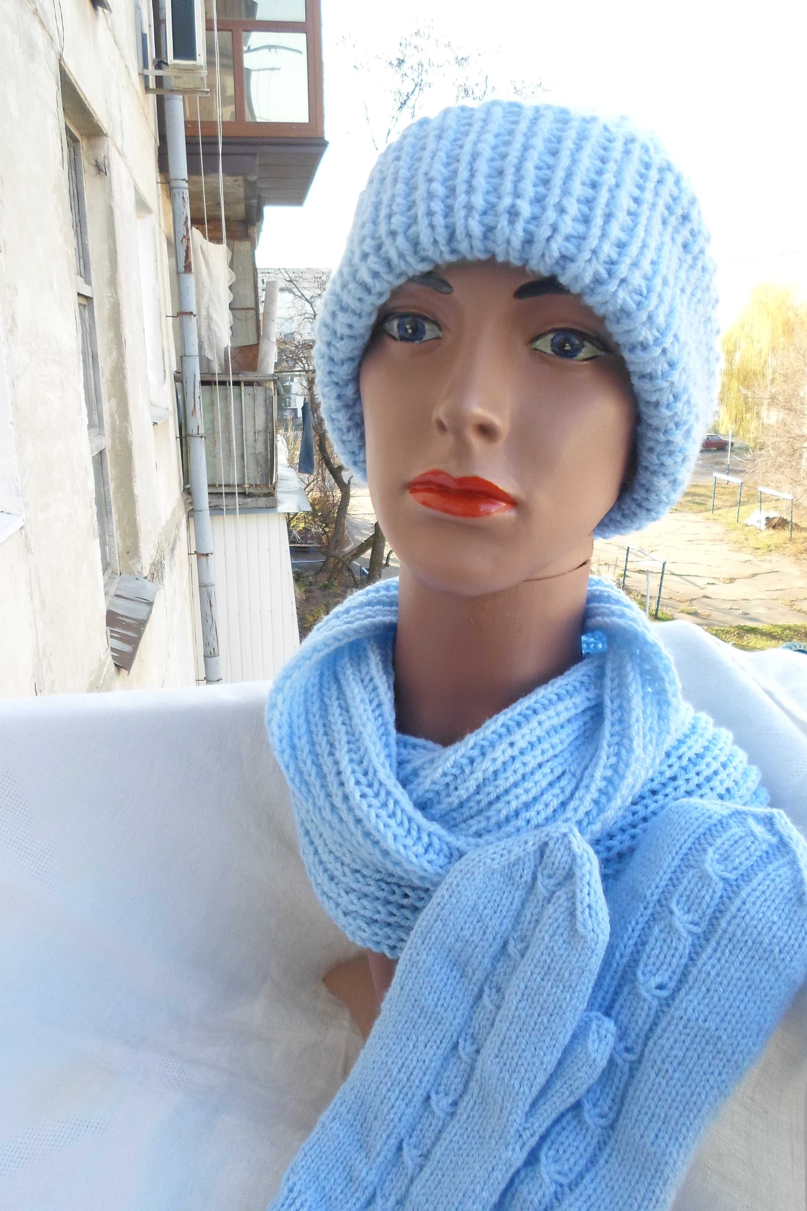 Комплект шапка,снуд,варежки 56-58р. Hand Made