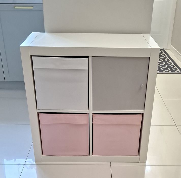 *Ikea Kallax* regał komoda + wkład z drzwiczkami + 3x wkład Drona