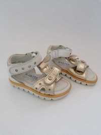 Złoto białe sandały dziewczęce niemowlęce na rzepy BARTEK rozmiar 19