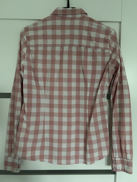 Różowo-biała koszula w kratę Diverse (M)