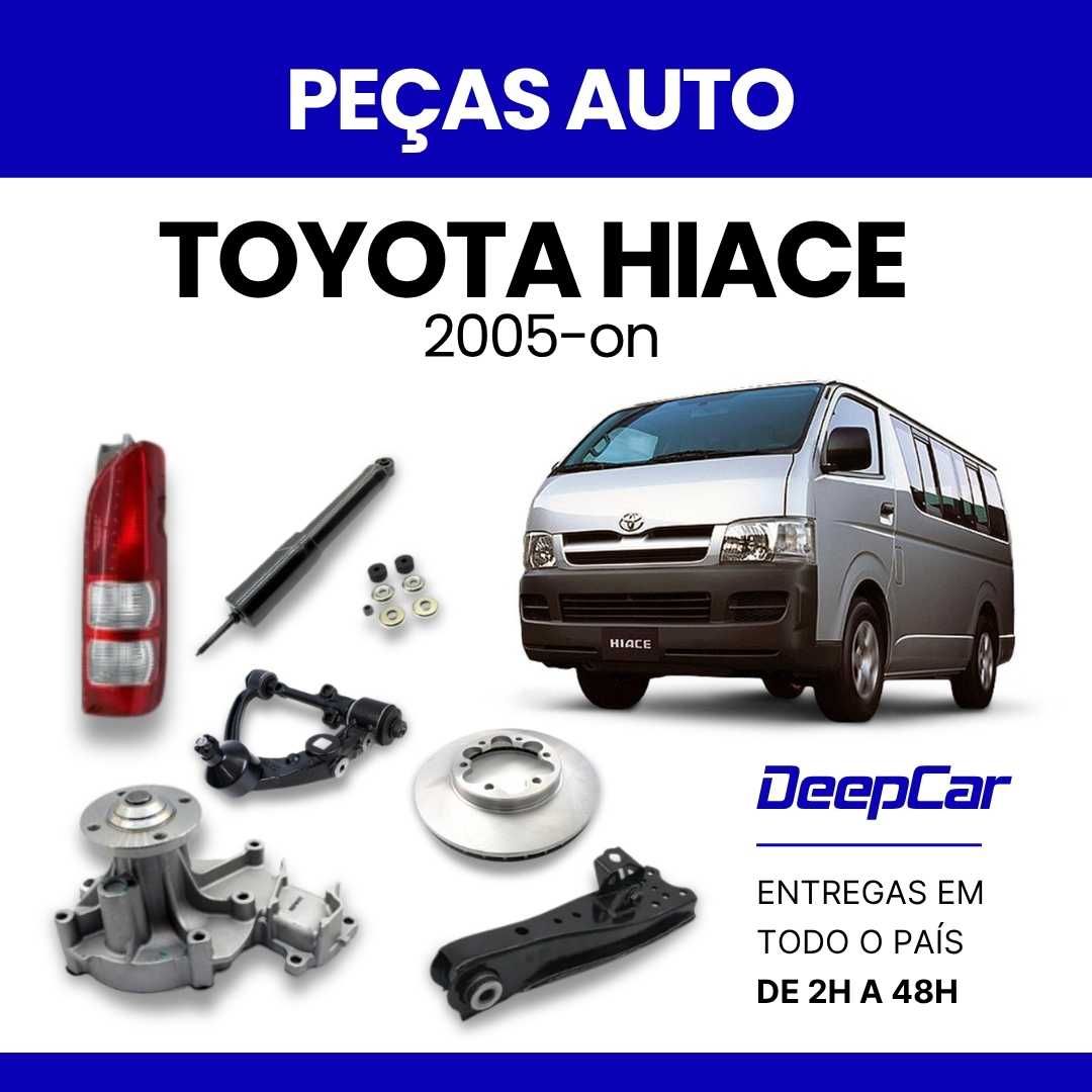 Para-choques Toyota Hiace, faróis, espelhos, amortecedores, escapes