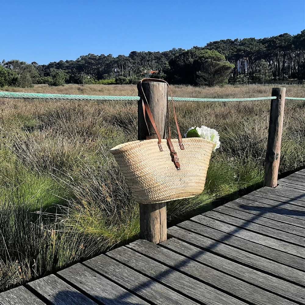 Saco de Praia Oval, Saco de Compras, Saco de Palha Feito á Mão