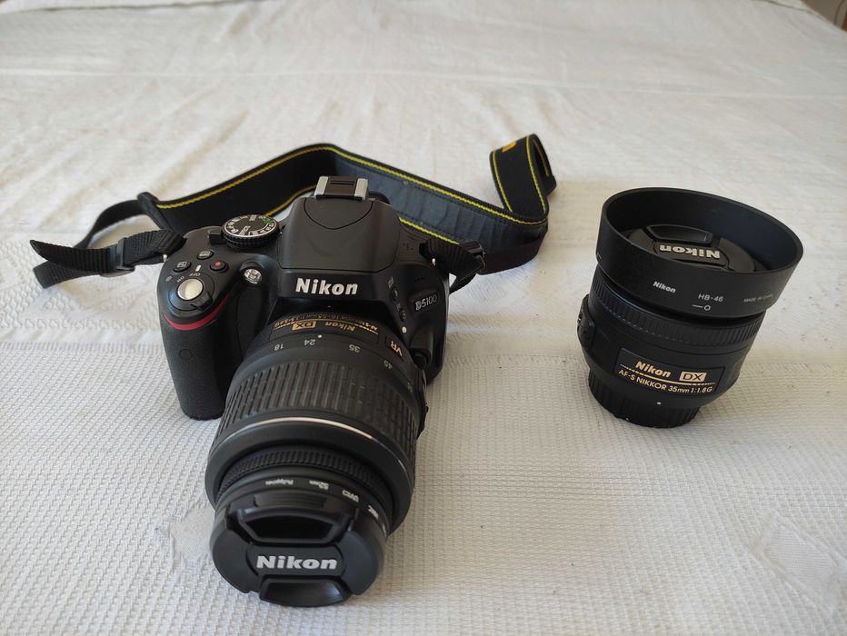 Câmera Nikon 5100 + lente 35mm + bateria adicional pouco uso