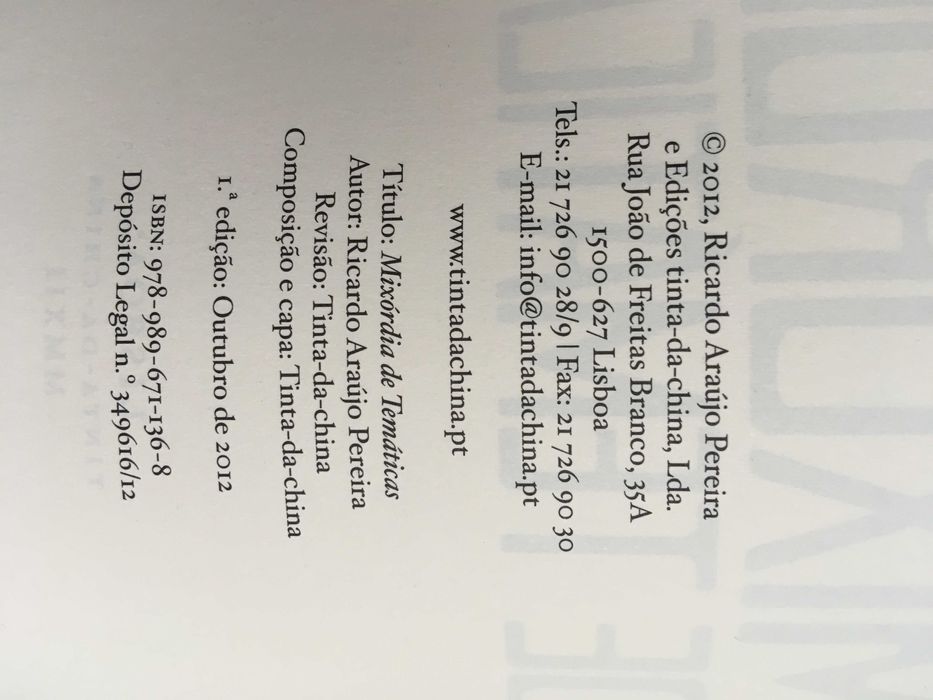 Mixórdia de Temáticas de Ricardo Araújo Pereira (como novo)