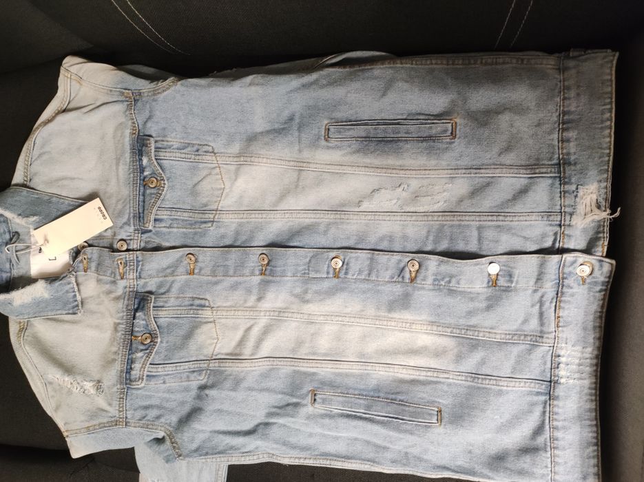 Піджак джинсовий новий жіночий подовжений 46-48розмір