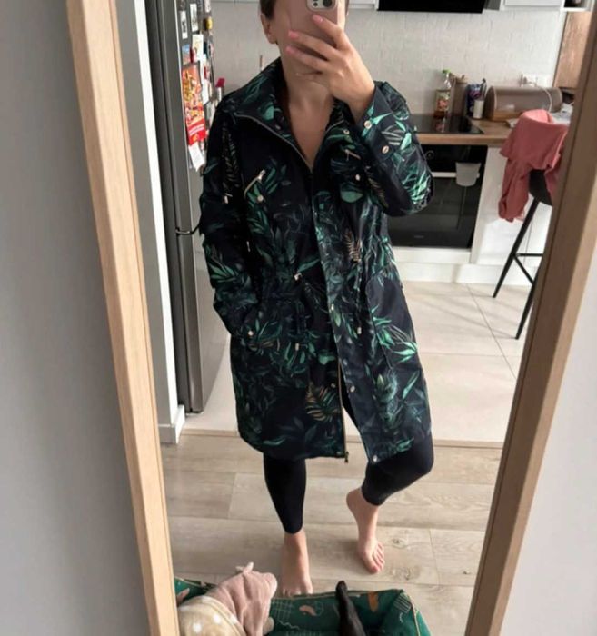 Mohito granatowa długa parka z kapturem XL