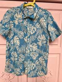 Letnia wakacyjna koszula krótki rękaw liście boho H&M roz.140