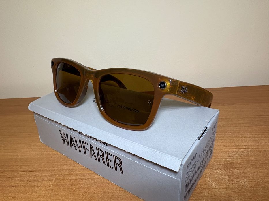 Gen 1 Okulary Ray Ban Meta Wayfarer Shiny Caramel Polar Brown S53