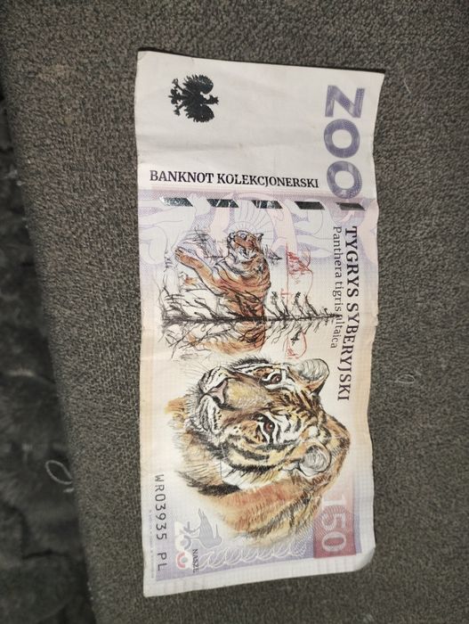 Banknot kolekcjonerski z Tygrysem Syberyjskim